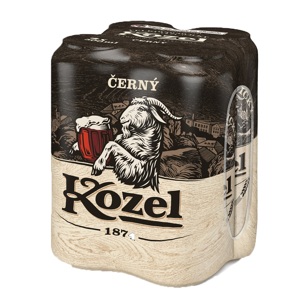 Piwo Kozel Cerny 3,8% 500 ml 4-pak Puszka DRS