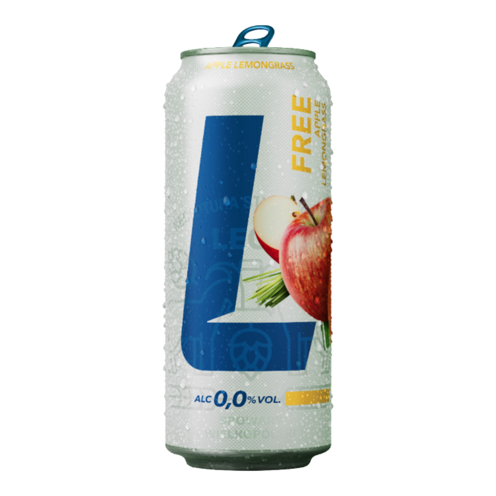 Piwo Lech Free Jabłko i Trawa cytrynowa 0% 500 ml puszka DRS