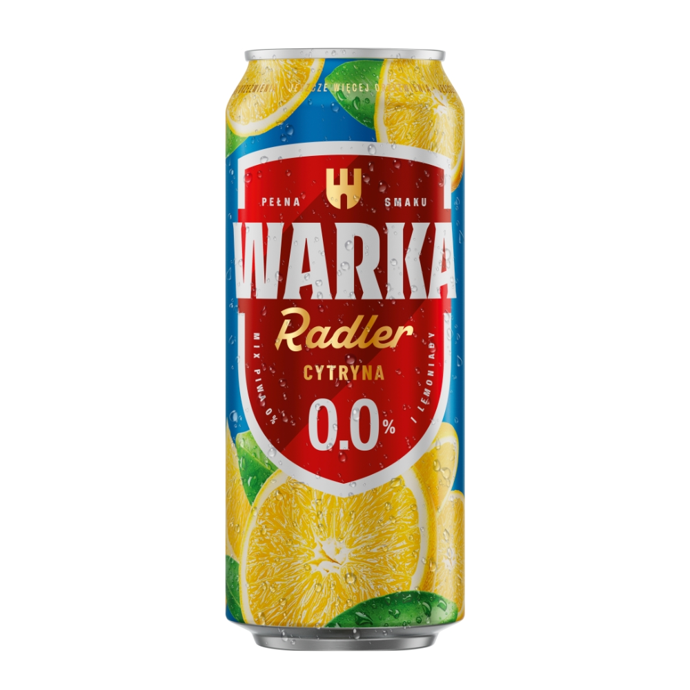 Piwo Warka Radler Cytryna Bezalkoholowe 0% 500 ml puszka DRS