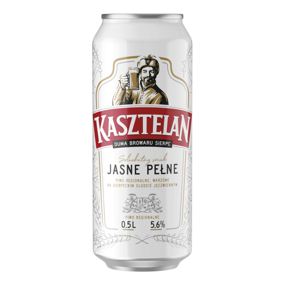 Piwo Kasztelan Jasne Pełne 5,6% 500 ml puszka DRS
