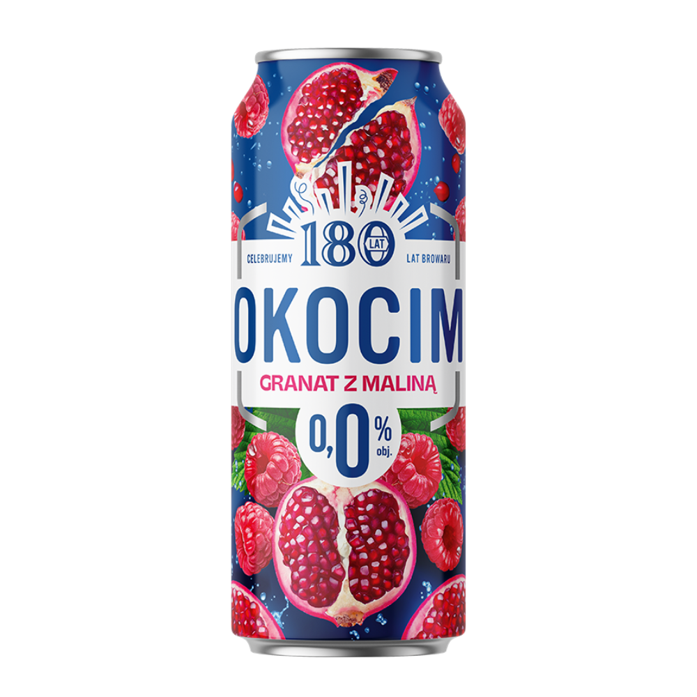 Piwo Okocim Granat z Maliną 0% 500 ml Puszka DRS