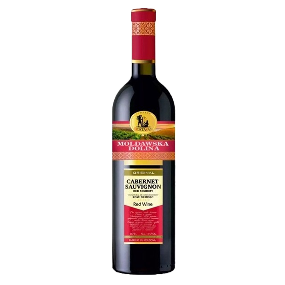Wino Mołdawska Dolina Cabernet Sauvignon 11% czerwone półwytrawne 750 ml