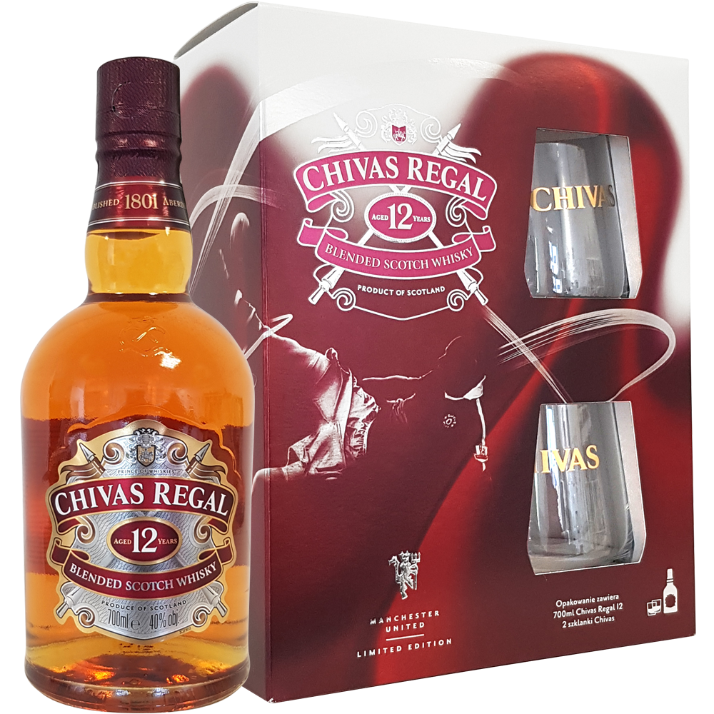 Whisky Chivas Regal 12 YO 40% 700 ml + 2 szklanki