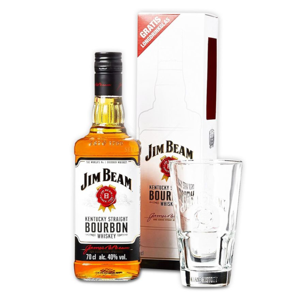 Whisky Jim Beam White 40% 700 ml + szklanka