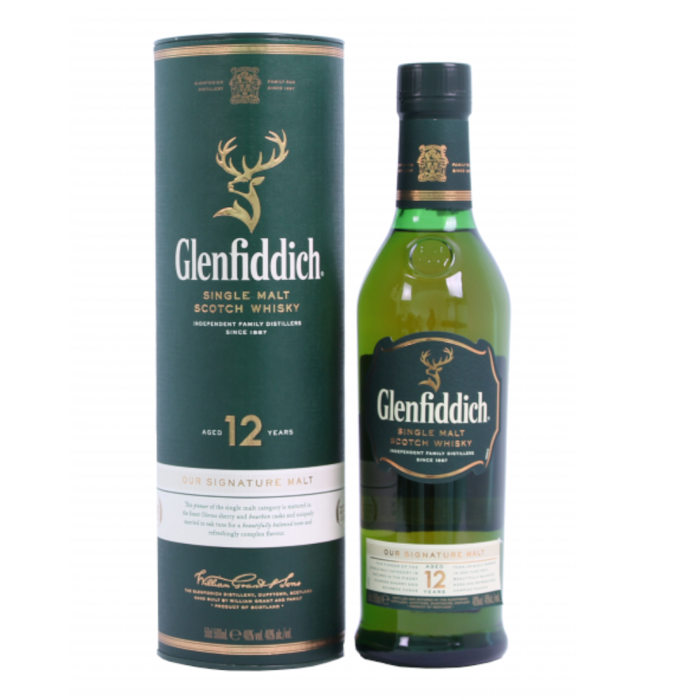 Whisky Glenfiddich 12YO 40% 500 ml Tuba