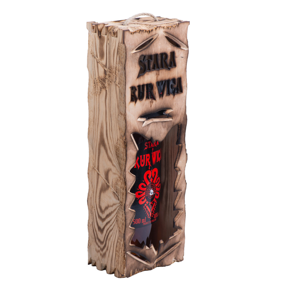 Wódka Stara Kurnwica w Drewnianej Skrzyni 40% 500 ml