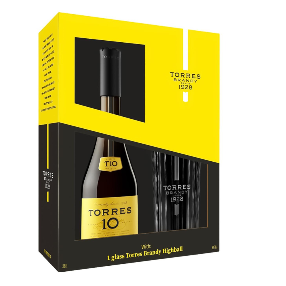 Brandy Torres 10YO Grand Reserva + szklanka 38% 700 ml kartonik