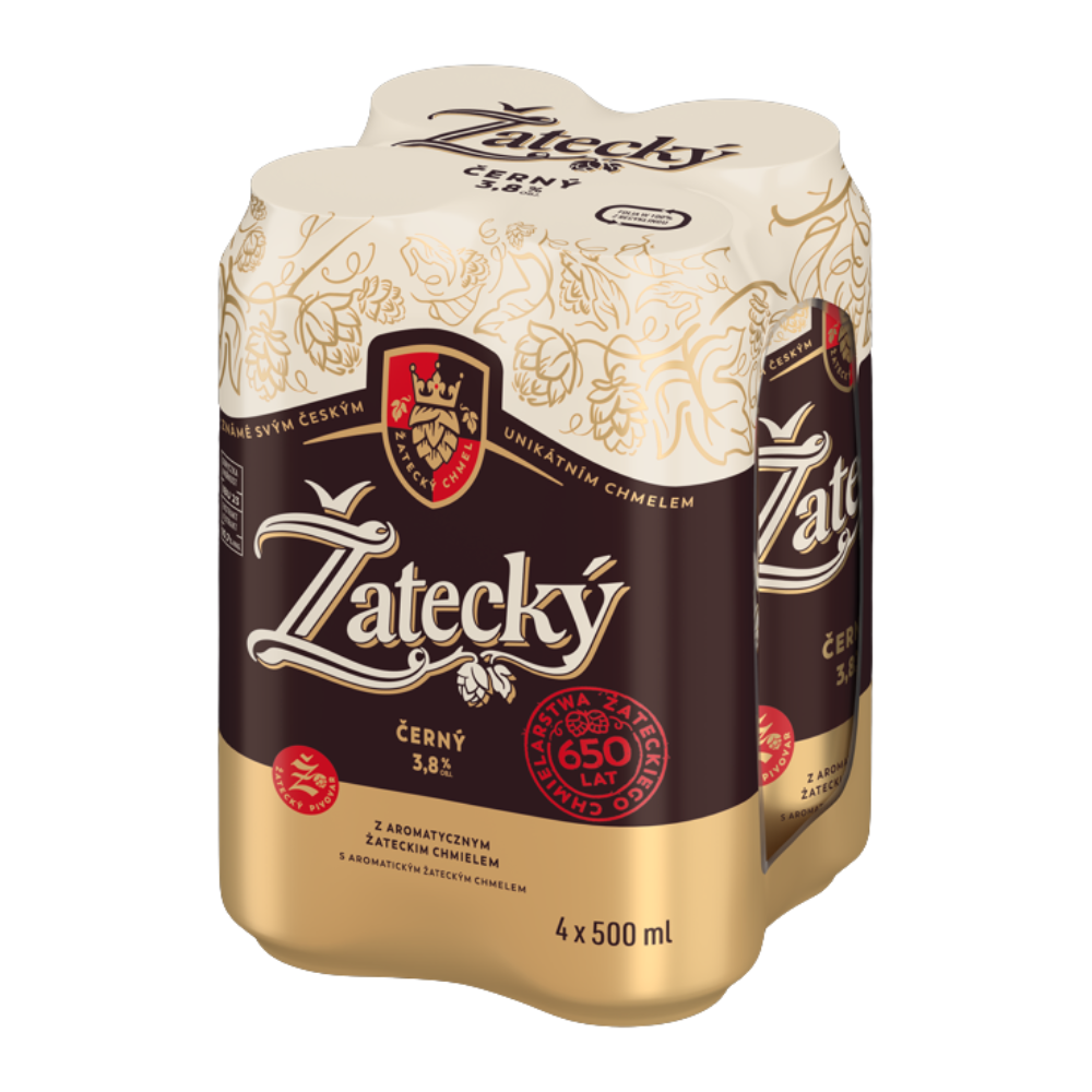 Piwo Zatecky Cerny 3,8% 500 ml 4-pak puszka