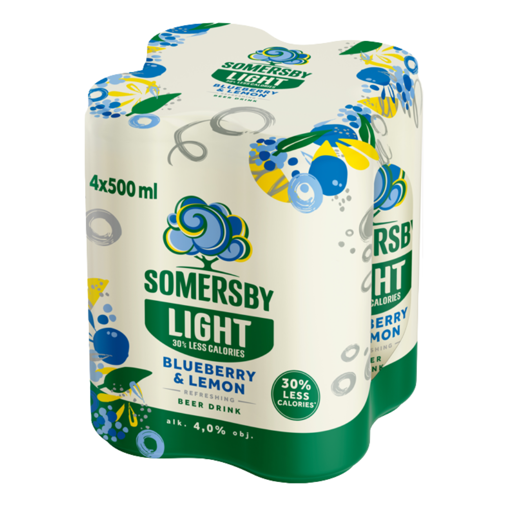 Piwo Somersby Blueberry & lemon Light 4% 500 ml 4-pak puszka