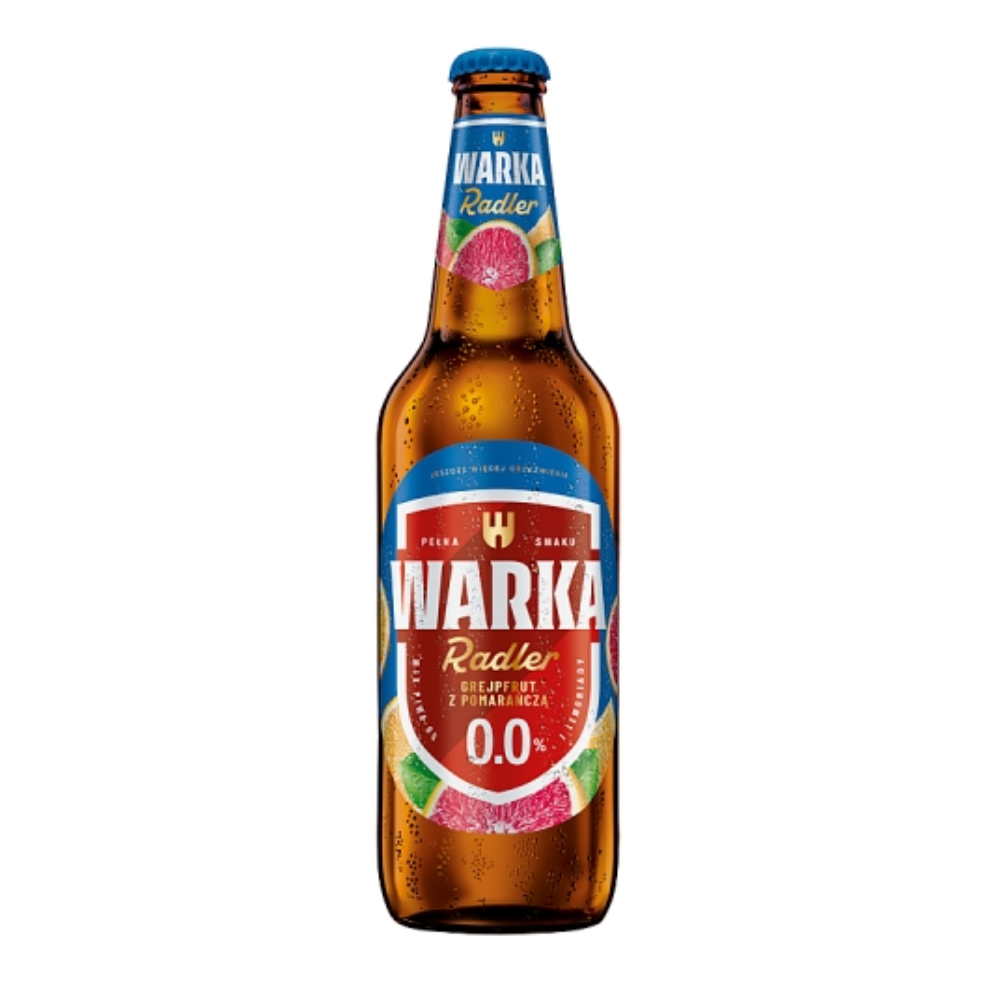 Piwo Warka Radler Grapefruit z Pomarańczą Bezalkoholowe 0% 500 ml