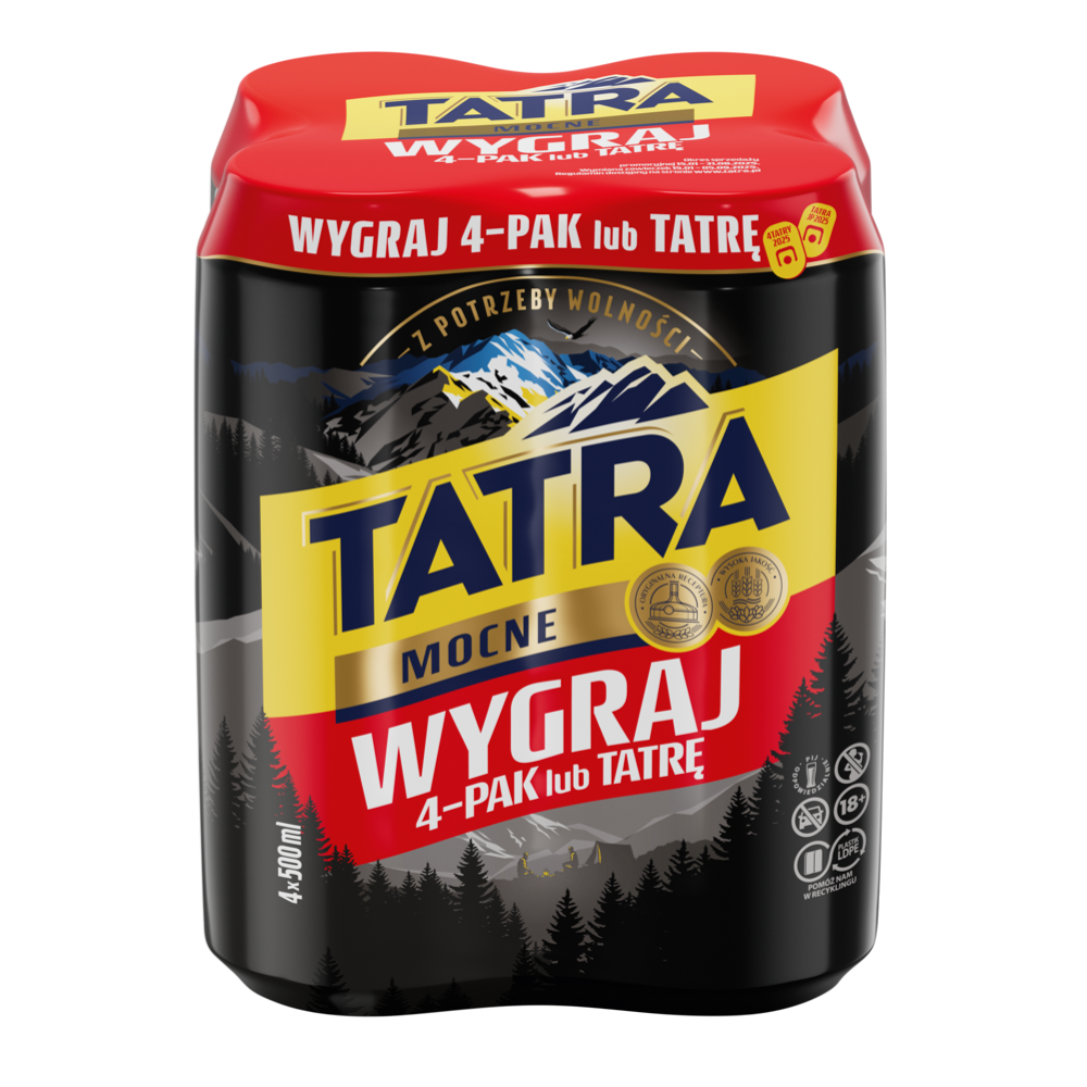Piwo Tatra Mocne 7% 500 ml 4-pak puszka