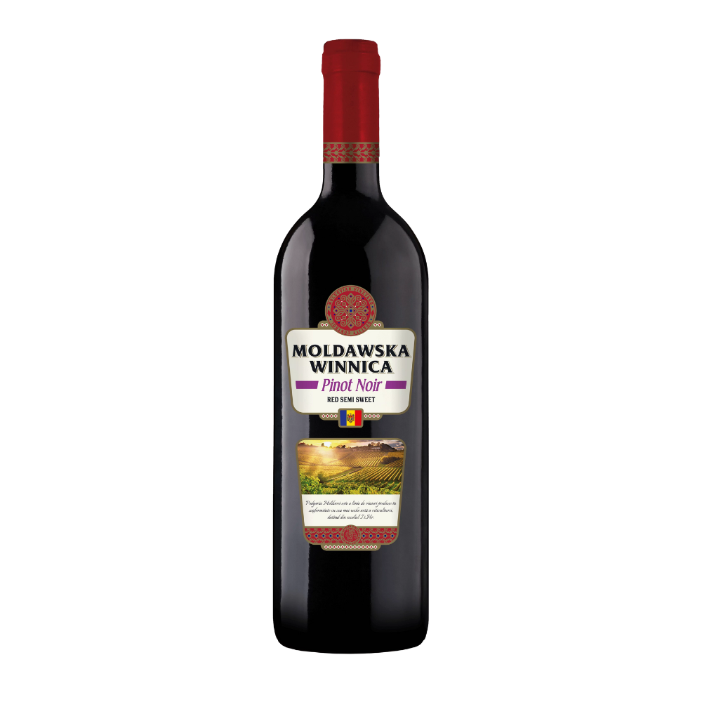 Wino Moldawska Winnica Pinot Noir 14% czerwone półsłodkie 750 ml