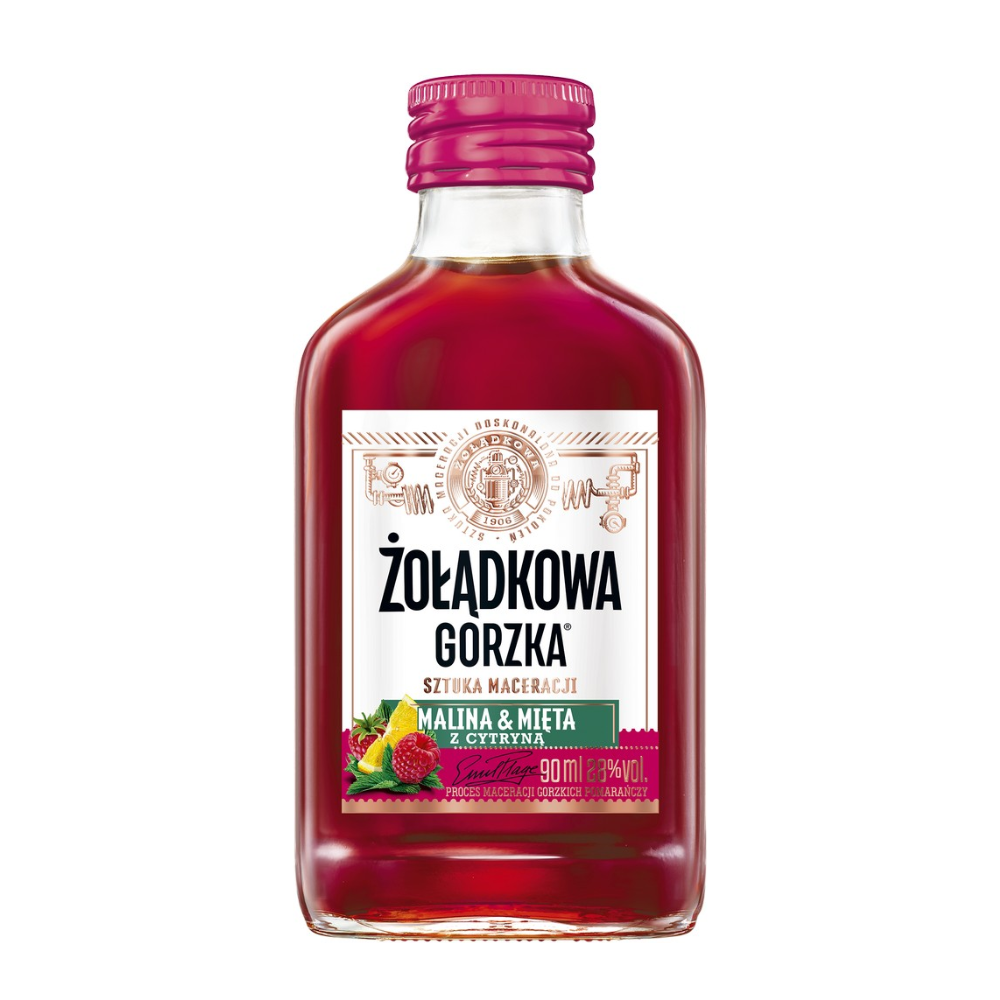 Żołądkowa Gorzka Malina Mięta Cytryna 28% 90 ml