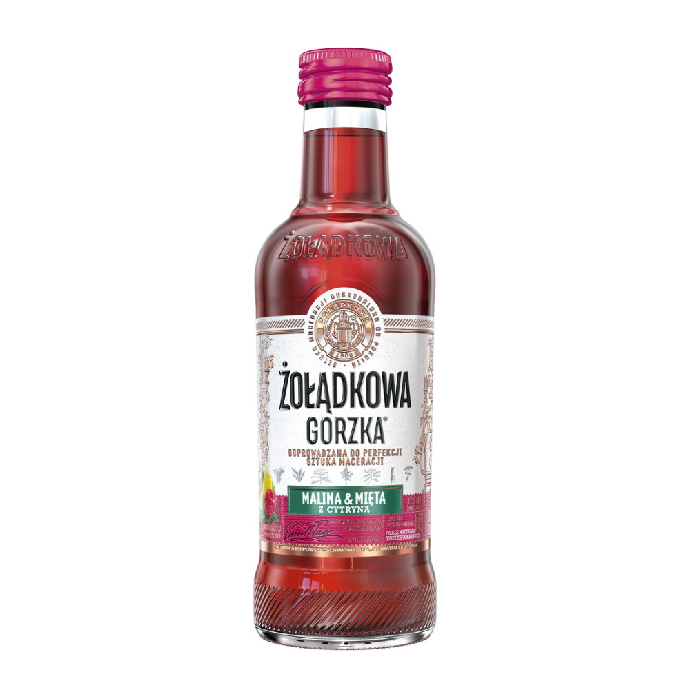 Żołądkowa Gorzka Malina Mięta Cytryna 200 ml 28%
