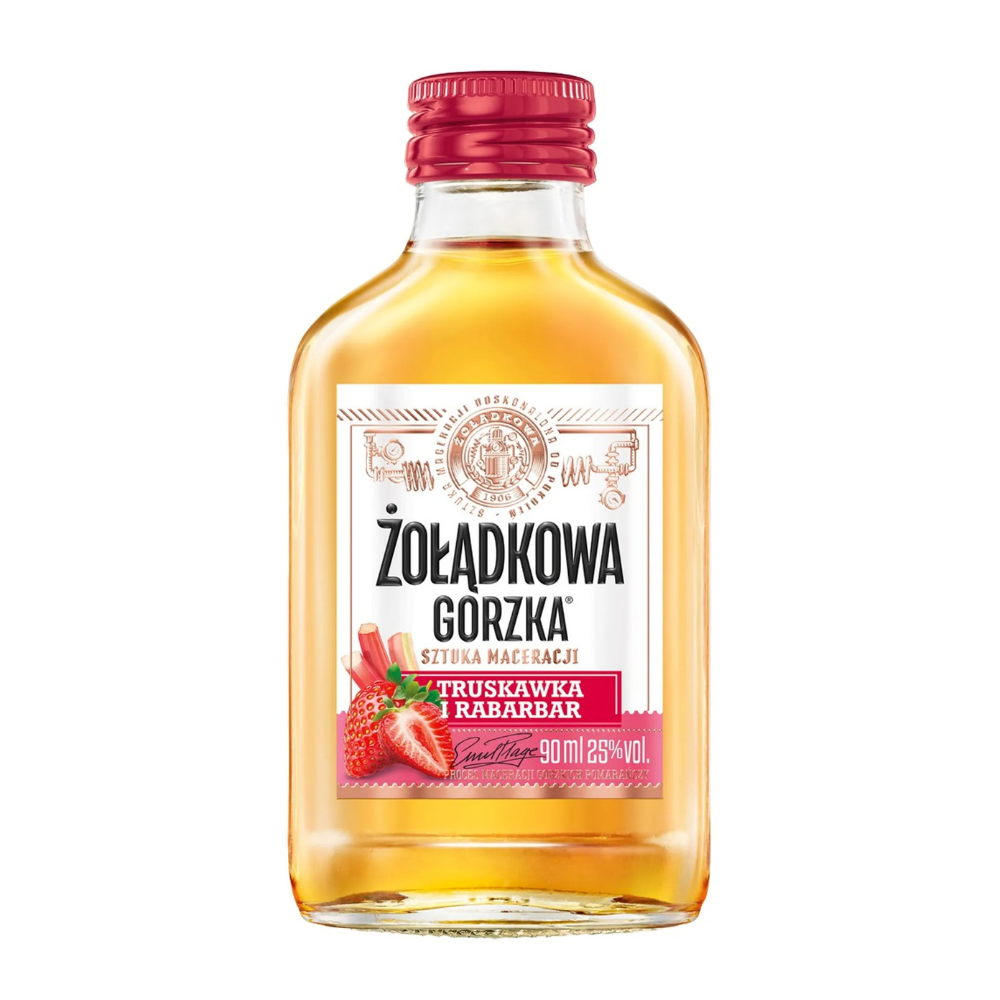 Wódka Żołądkowa Gorzka Truskawka Rabarbar 25% 90 ml