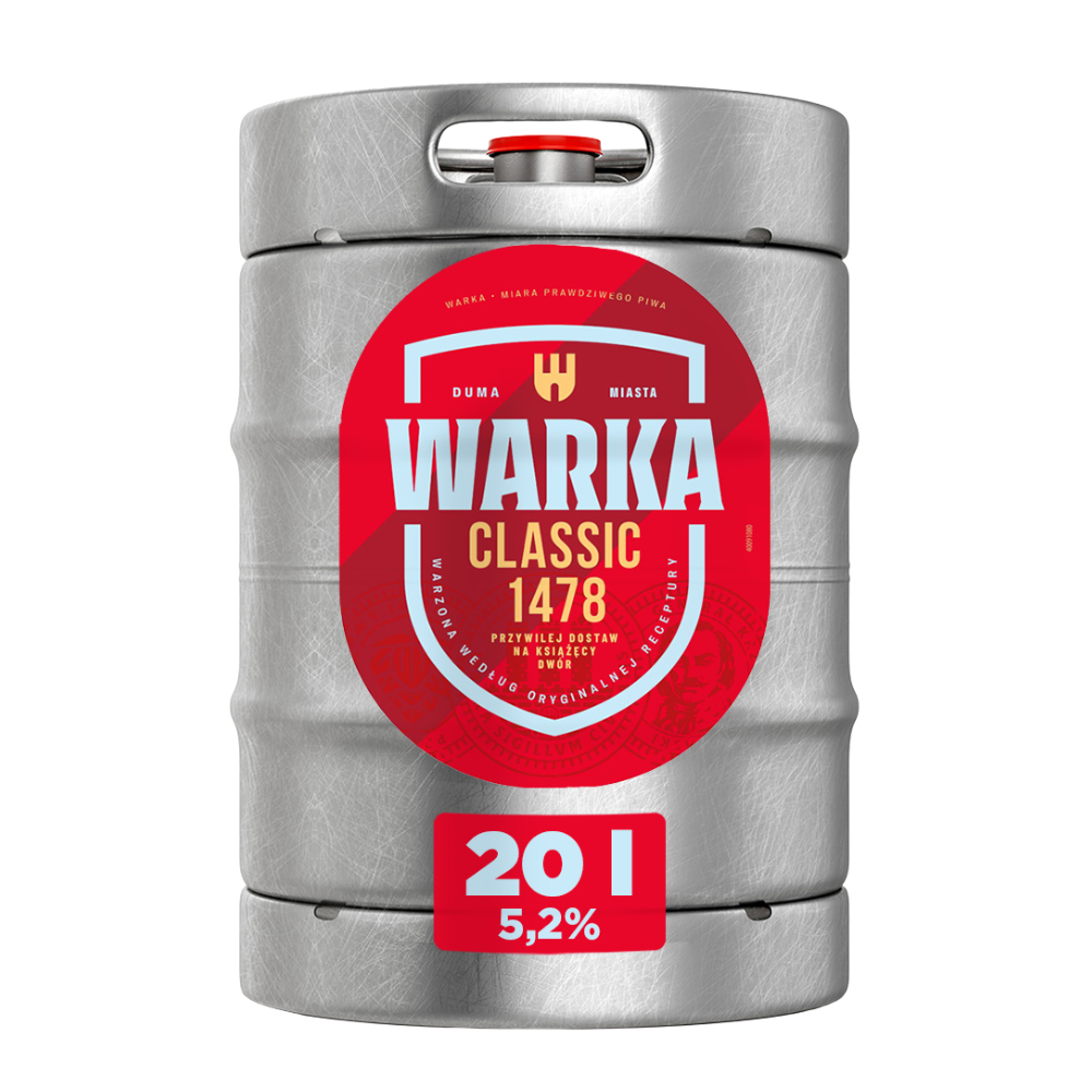 Piwo Warka Classic Jasne Pełne 5,2% 20 L Keg