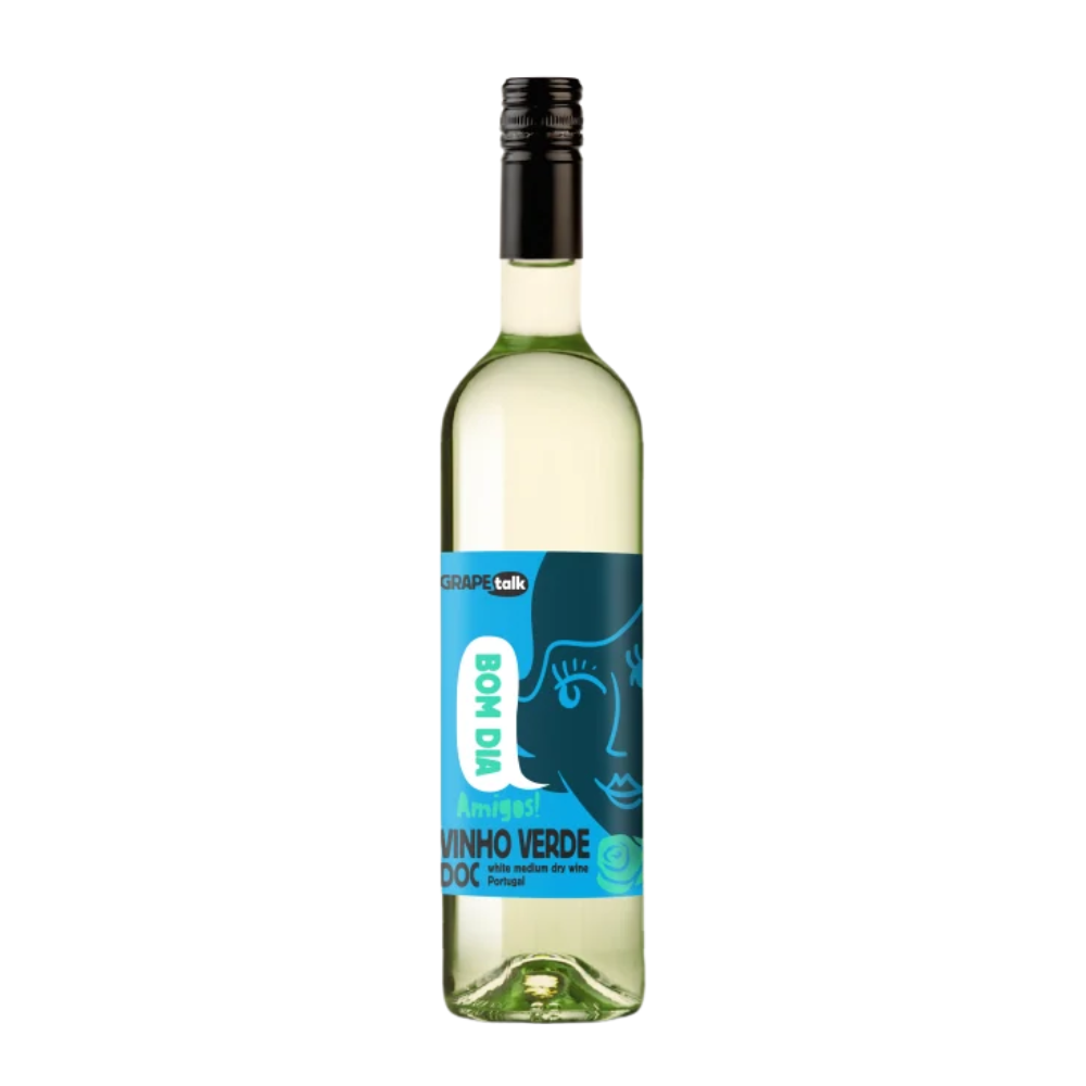 Wino Grape talk Bom Dia Amigos! Vinho Verde DOC 10% białe półwytrawne 750 ml