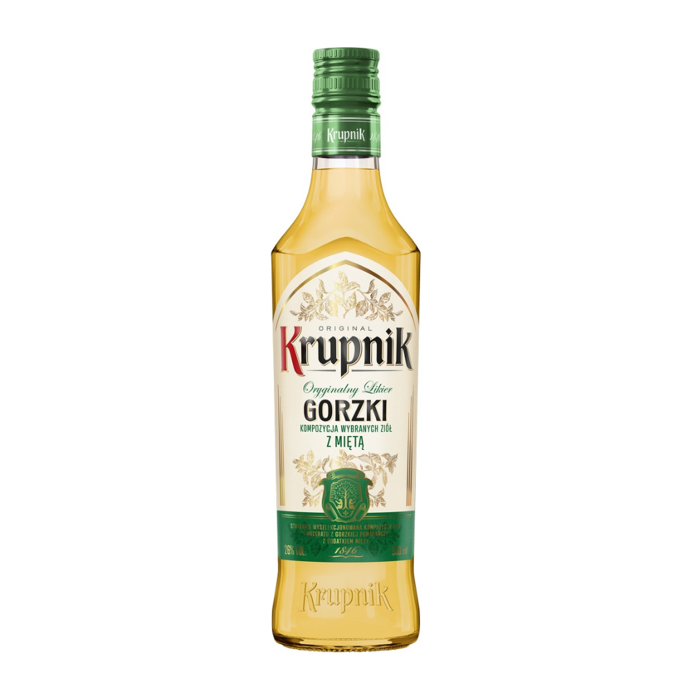 Likier Krupnik Gorzki z miętą 26% 500 ml
