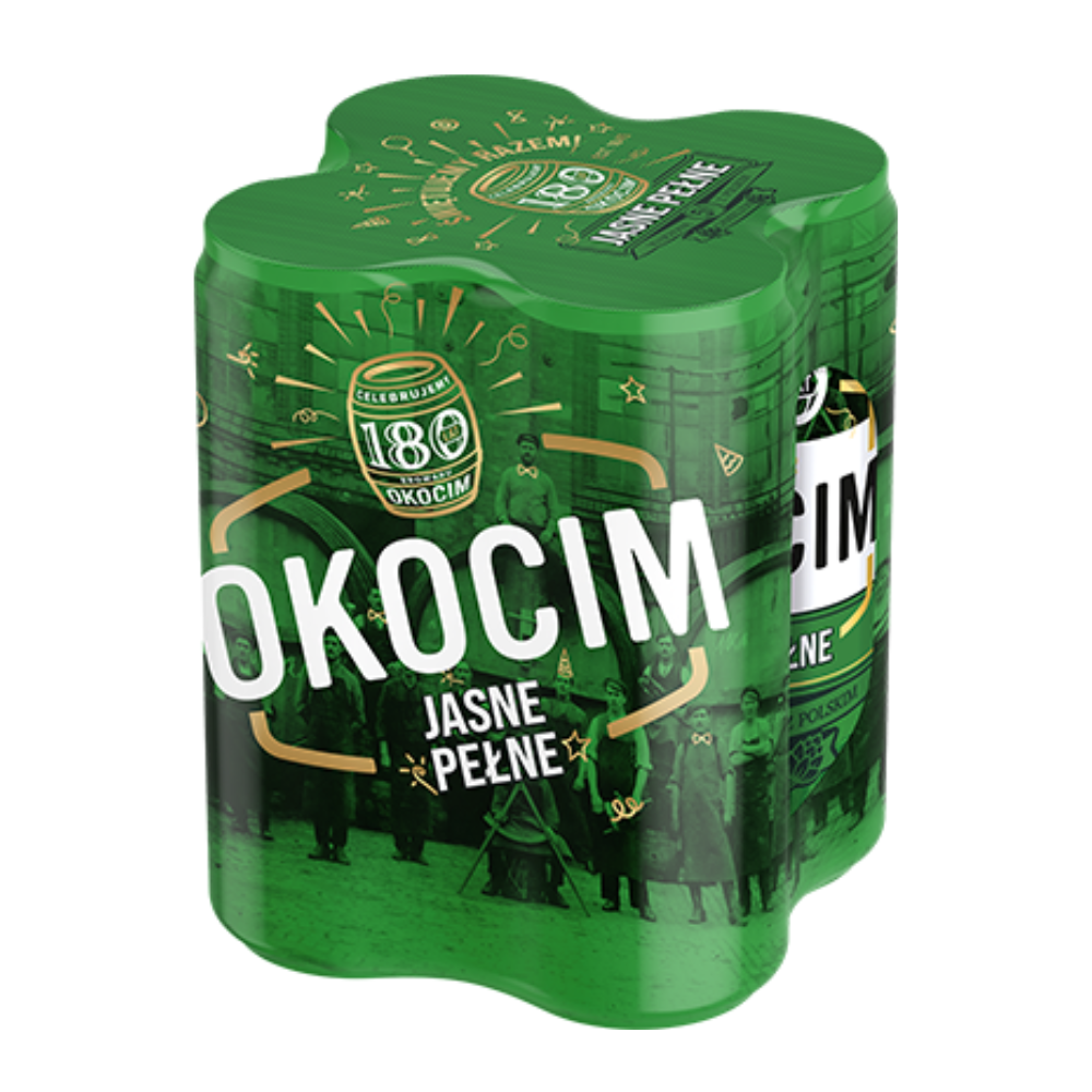 Piwo Okocim Jasne Pełne 5% 500 ml 4-pak Puszka
