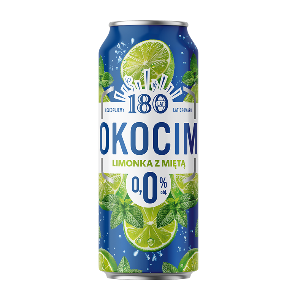 Piwo Okocim Limonka z Miętą 0% 500 ml puszka